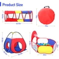 thumbnail image 3 of Juego Tent PigPigPen 3 en 1 con túnel, piscina de bolas y canasta de baloncesto, 3 of 6
