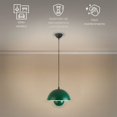thumbnail image 3 of Ilios Innova | Lámpara Colgante Redonda Verde Estilo Panton para Sala o Comedor. Moderna de Techo con Luz LED Cálida, Altura Ajustable y Aluminio Resistente., 3 of 9