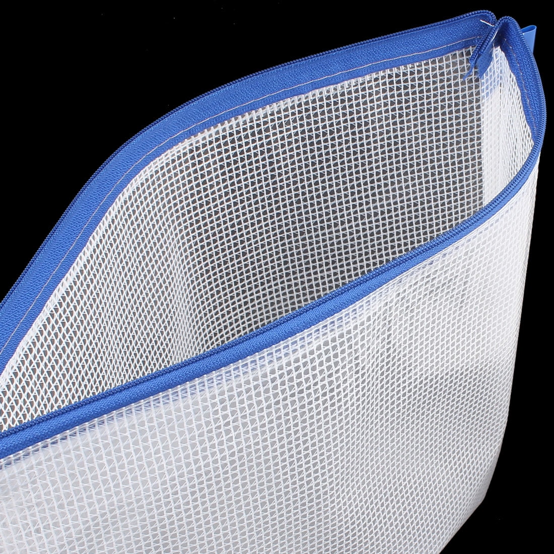 Unique Bargains Office Plastic Zip Closure A4 Paper Files Document Bags Clear Blue 12 Pcs