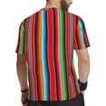 thumbnail image 2 of Wukai Mexican Serape Blanket Stripes Print Men's Short-Sleeved Mesh T-Shirt,Quick-Dry Short Sleeve Workout T-Shirt-Medium, 2 of 8