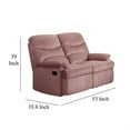 thumbnail image 5 of Karry Manual Recliner Loveseat, Pink Velvet, Solid Wood, 53 Inch, 5 of 6