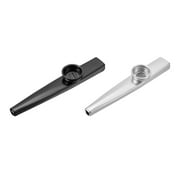 Uxcell Kazoo Musical Instrument Aluminum Alloy Black Silver 2Pack