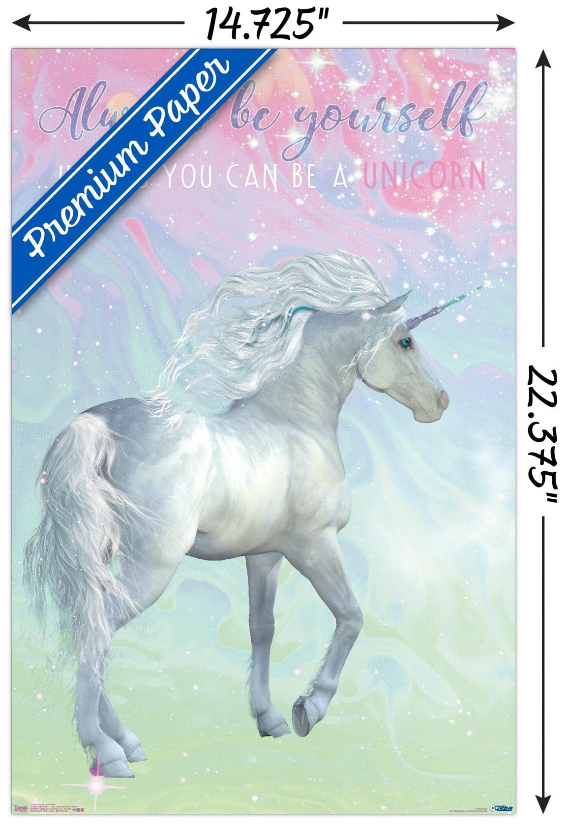 Unicorn On Pastels Wall Poster, 14.725" x 22.375"
