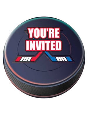 Hockey Stick Puck Ice Sports Banquet Birthday Party Invitations w/Envelopes