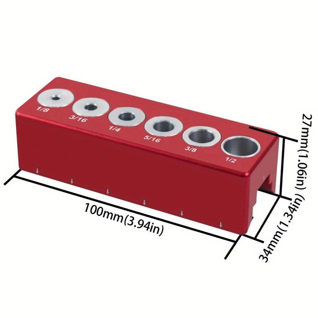 Vertical Pocket Hole Jig Woodworking Dowel Drill Guide Self Centering 6 Hole Drill Bit Guide Jig Positioner Locator