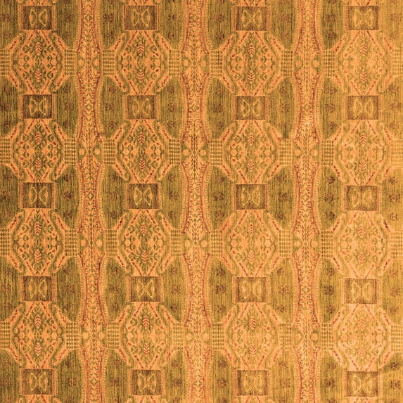 Ahgly Company Indoor Square Oriental Orange Modern Area Rugs, 7' Square