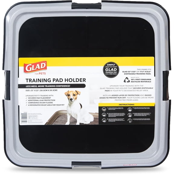 for Pets Puppy Potty Training Pad Holder for Disposable Pads - Puppy Potty Tray, Dog Potty Training Tools for Indoor Pee Pad Station, Potty for Dogs - Fits 23" x 23" or 17.5" x 23.5" Pads