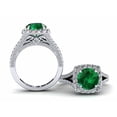 thumbnail image 5 of HeartsAndYou 3ct Natural Emerald Diamond Split Shank Halo Bridal Set Ring 14k REAL White Gold, 5 of 9