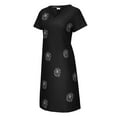 thumbnail image 4 of IDALL Summer Dresses,Petite Dresses Women Plus Size Casual Floral Printed V-neck Short Sleeve Dress Loose Dress Hawaiian Dresses,Modest Dresses,Womens Dresses Black Dress L, 4 of 9