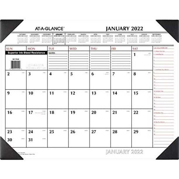 2022 Desk Calendar by ATAGLANCE, Monthly Desk Pad, 213/4" x 17