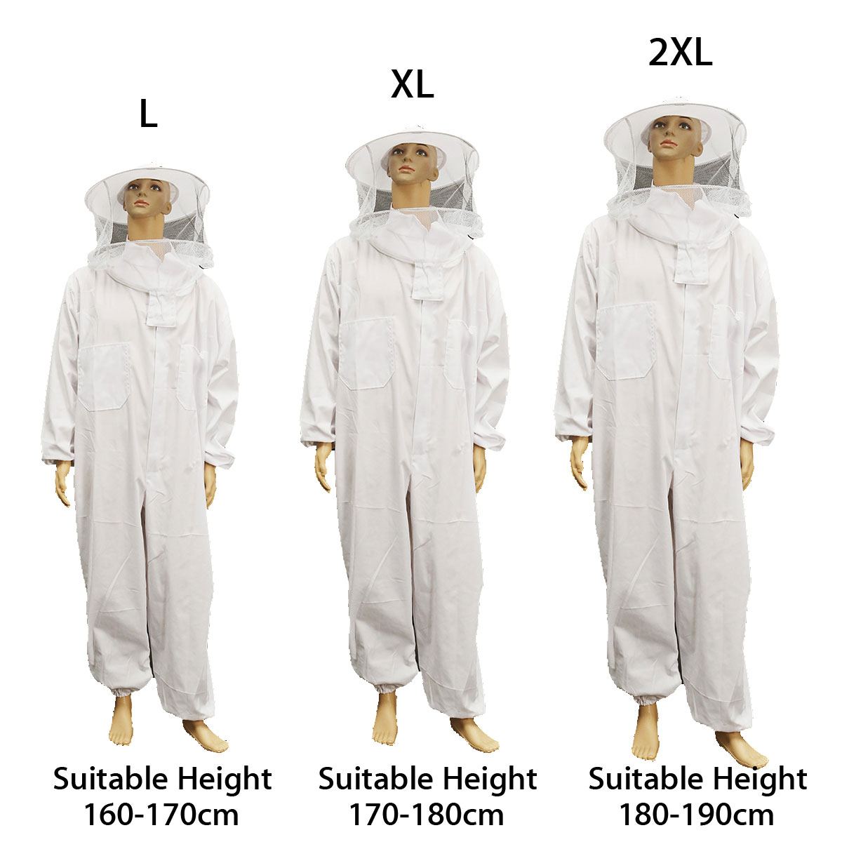 Professional Cotton Full Body Beekeeping Bee Keeping XL Suit w// XXL L Veil H6X4