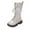 White, variant on lnmuld Boots for Girls Stylish Autumn Girls Casual Boots Flat Thick Sole Non Durable PU Leather Comfortable Walking Footwear for Kids Size:7-8 Years