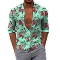 thumbnail image 1 of Camisas Para Hombre Manga Corta Camisas estampadas informales de manga larga para otoño e invierno para hombre, blusas superiores a la (Green, M), 1 of 4