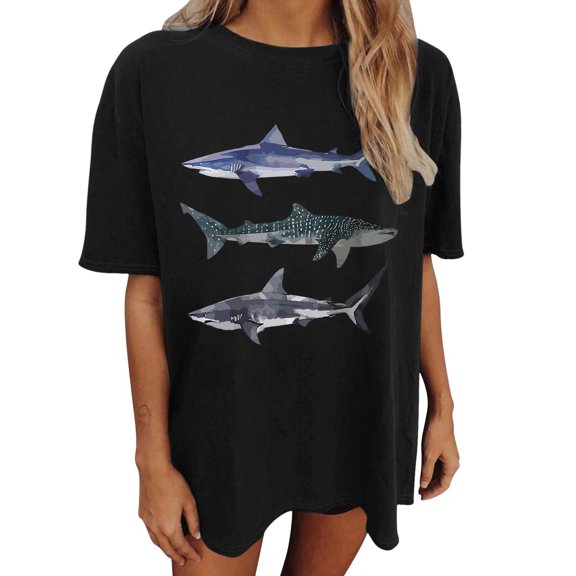Womens Athletic Tops Women's T-Shirts Women's Oversized Top Loose Short Sleeve T Shirt for Everyday Comfort and Effortless Style Black XL