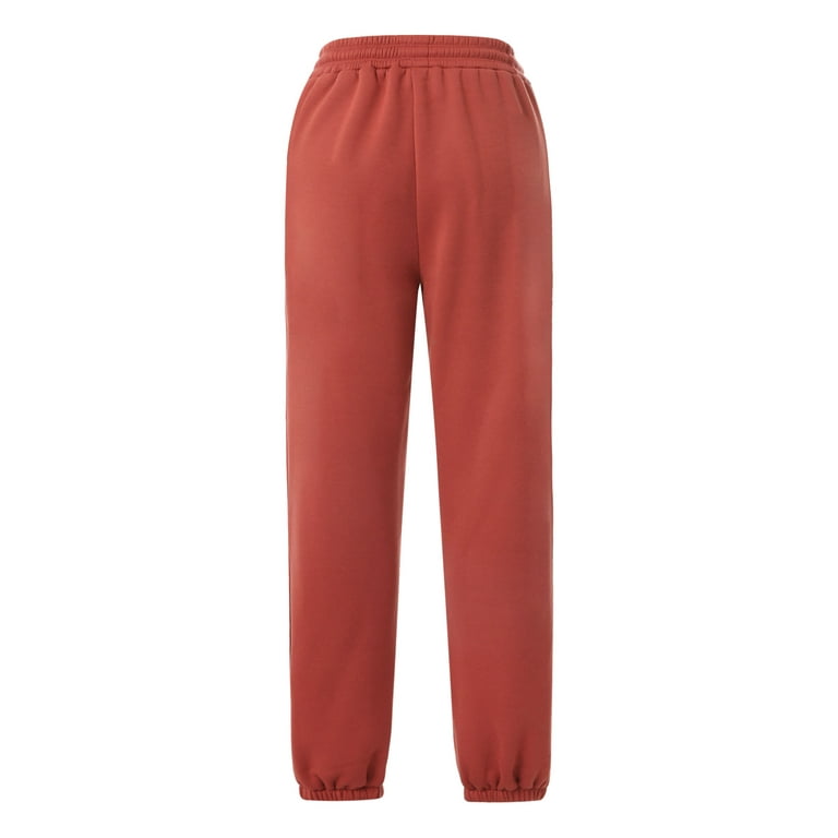 Douhoow Women Sweatpants Solid Color Drawstring Sport Pants Fitness  Trousers Sportwear