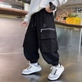 thumbnail image 4 of XIYON Boy's Cargo Pants Casual Streetwear Hip Hop Style For Teen Youth Kids Comfortable Athletic Trousers Streetwear 4-5 Years, 4 of 6