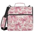thumbnail image 2 of Zipper Binder Vintage Bow and Roses 1.5 Inch Binder Folder Bag with Shoulder Strap and Handle, 2 of 8