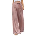 thumbnail image 1 of Moda mujer pantalones estampados pierna ancha fajas de cintura alta pantalones casuales sueltos Abanopi Rosa/Medio, 1 of 7