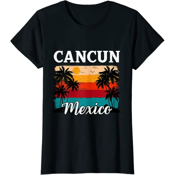 Women Tops Cancun Mexico Souvenir Shirt Family Matching Vacation Cancun Short Sleeve T-Shirt