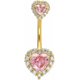 thumbnail image 1 of Belly Rings 316L Surgical SS PVD Plated Multicolor Heart CZ Navel Piercing Shiny Belly Button Rings, 1 of 4