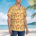 thumbnail image 3 of Sikiie Wild West Colorful Print Men's Hawaiian Shirt, Summer Beach Button Pocket Short Sleeve T-Shirt,Large, 3 of 7