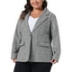 thumbnail image 1 of Blazers Agnes Orinda para Mujeres Talla Grande a Cuadros con Solapa Notch de Manga Larga Chaquetas de Blazer Casual de Negocios 3X Negro Blanco, 1 of 6