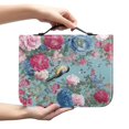 thumbnail image 2 of HELLHERO Hummingbird Flowers Pattern Book Holder Organizer Portable for Outdoor Study Daily Work Christian Prayer Study, PU Leather Large Capacity Bible Covers, 2 of 12
