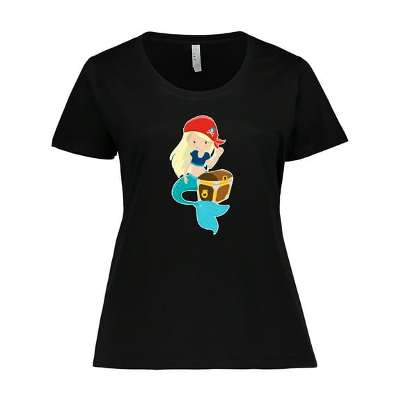 Inktastic Mermaid Pirate Women's Plus Size T-Shirt