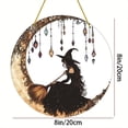 thumbnail image 4 of CoreLiving Witchy Decor Aesthetic Black Wall Decor Hanging Witch Sign Round Artwork Decor for Bedroom Living Room Front Door Wall Decorations, 4 of 6