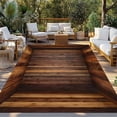 thumbnail image 2 of Brown Vintage Wooden Outdoor Rug for Patio/Deck/Porch, Non-Slip Large Area Rug 5 x 7 Ft, Retro Art Farmhouse Indoor Outdoor Rugs Washable Area Rugs, Reversible Camping Rug Carpet Runner, 2 of 8