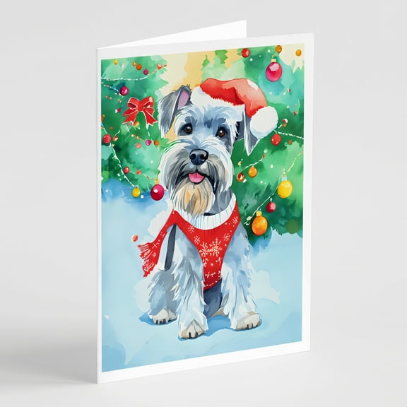 Schnauzer Christmas Greeting Cards Pack of 8 7 in x 5 in