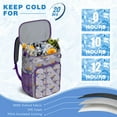 thumbnail image 6 of Travel Cooler Bag - LightPurple Cartoon Dinosaurs Eggs Pattern Camping Beer Cooler Backpack with Bottle Opener- Waterproof Insulated Picnic Backpacks - Cooler Bag for Beach, 6 of 6