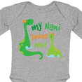 thumbnail image 4 of Inktastic My Nani Loves Me Grandson Dinosaur Boys Long Sleeve Baby Bodysuit, 4 of 5