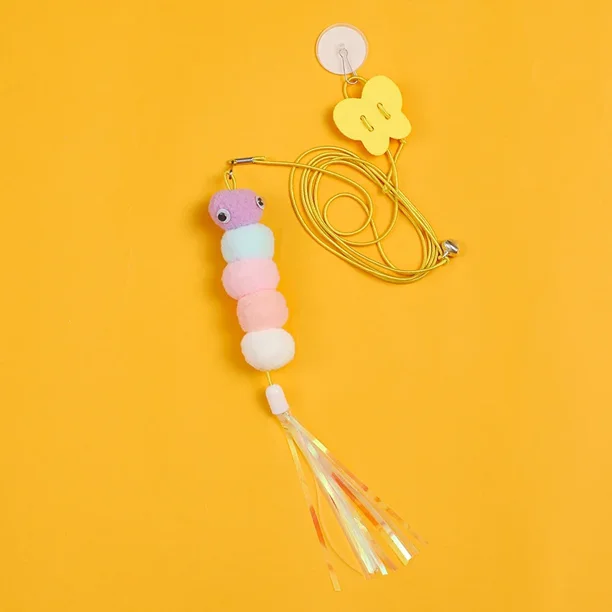 Juguete interactivo para gatos, juguetes de simulación colgantes para gatos, divertido juguete interactivo autohéroe para gatitos, varita de juguete, suministros para gatos