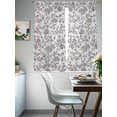 thumbnail image 4 of Purple Floral Leaf Sheer Curtains for Living Room Bedroom Retro Farmhouse Plant Tree Branch Sheer Curtains 63 Inch Long 2 Panels Set Light Filtering Curtain Window Treatments Drapes for Dining Room, 4 of 6