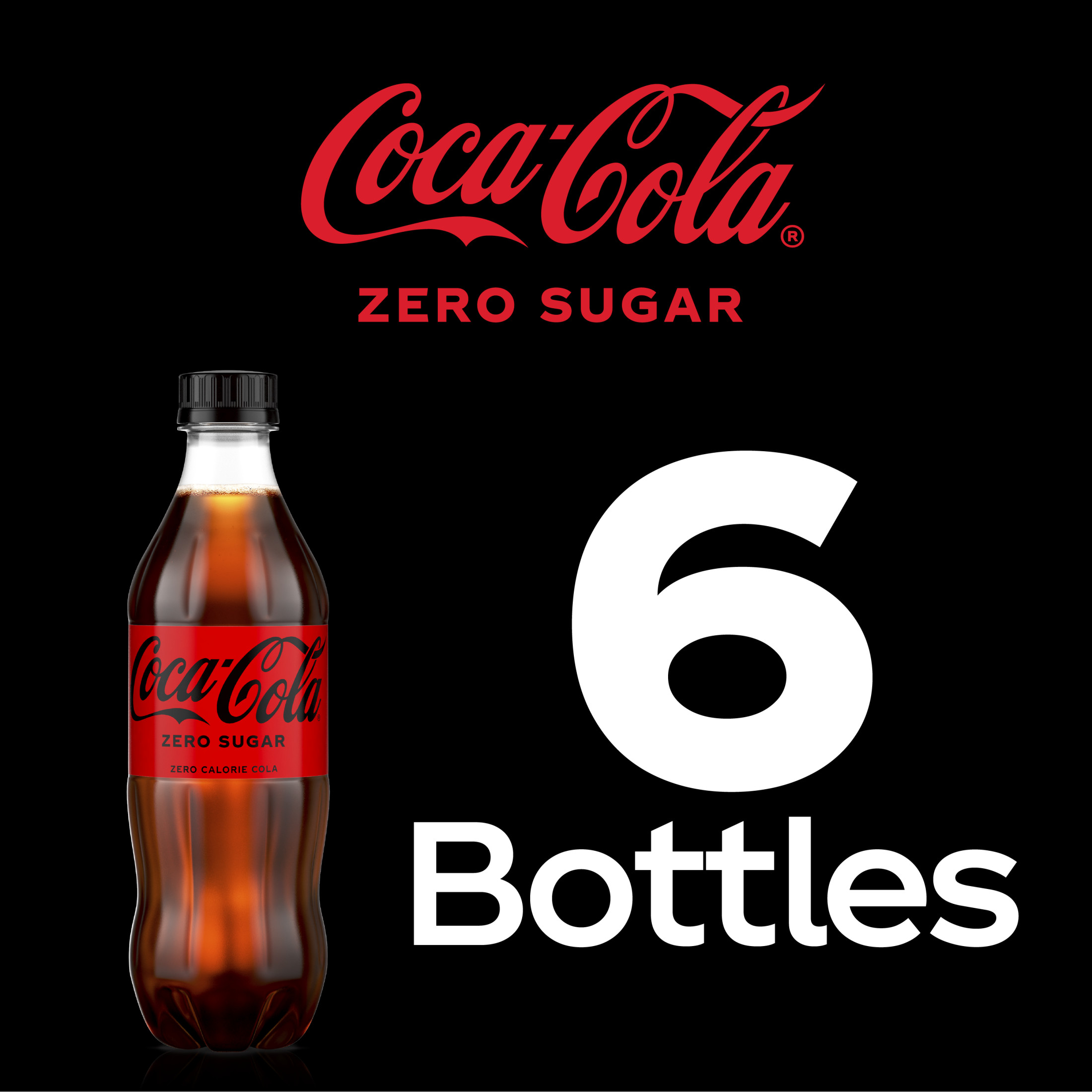 Coca-Cola Zero Sugar Sugar-Free Soda Pop, 16.9 fl oz Bottles, 6 Pack - image 4 of 8