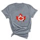 thumbnail image 2 of Camisetas de Manga Corta para Mujeres Canadá Día Hoja de Arce Impresión Básica de Verano Tee, Cuello Redondo Camiseta Casual, 2 of 3