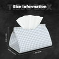 thumbnail image 6 of Goofa Blue Checkboard Pattern Triangle Square Tissue Box Cover, Modern PVC Leathe Facial Paper Holder,Decorative Holder/Organizer for Bathroom Vanity Countertop, 6 of 9