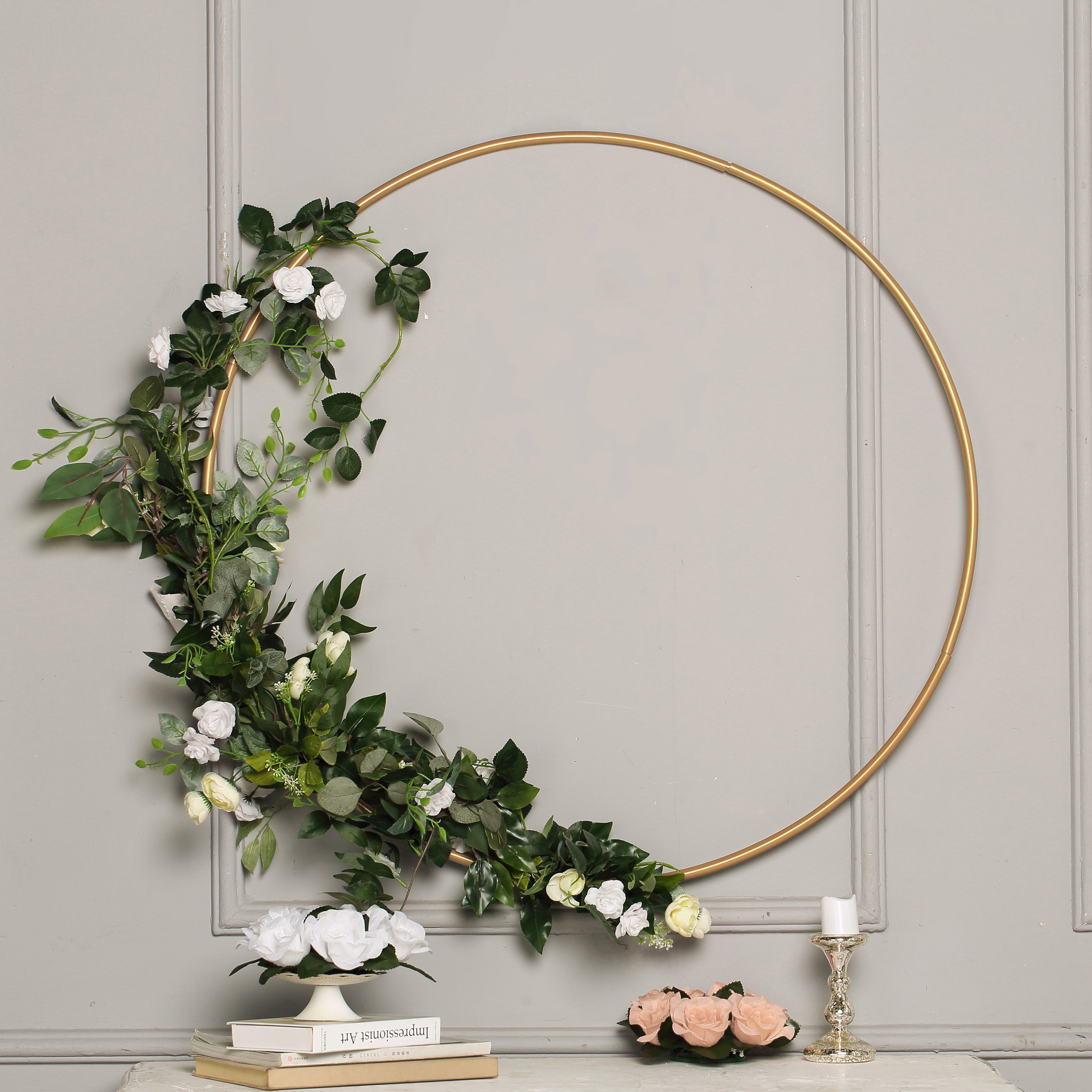 Efavormart Gold Heavy Duty Metal Floral Hoop Wreath Hanging Rings
