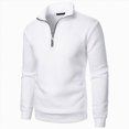 thumbnail image 5 of NOLDARES Men's Quarter Zip Pullover Long Sleeve Golf Sweatshirts 1/4 Zip Sweaters Winter Fleece Lined Thermal Shirt,White,L, 5 of 5