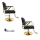 thumbnail image 5 of SILLÓN DE BARBERÍA ELEGANTE COLOR DORADO NEGRO, 5 of 7