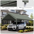 thumbnail image 6 of Pakunoda 12' X 20' Carport Canopy Replacement Cover, Portable Car Garage Shelter Party Top Tent with 34PC Ball Bungees, Light Grey (Only Cover, Frame Not Included), 6 of 8