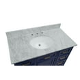 thumbnail image 3 of Aria 42" Bathroom Vanity with Royal Blue Cabinet and Carrara Marble Top, 3 of 6