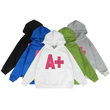

KYAIGUO 2-12T Boys Girls Hoodies Hooded Sweatshir Tletters Printed Pullover Sweatsuit Spring Fall Loose Sweater for Kids Toddler