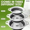 thumbnail image 2 of Gevoli (Set of 3 Sizes) Collapsible Colanders with Self-draining Base for Edge of Sink - Plastic Food strainer (White), 2 of 8