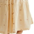 thumbnail image 4 of Femmes Robe Longue Manches Longues Cou Carré Broderie Fleur Swing Robe, 4 of 6