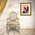 thumbnail image 3 of Fab Funky 20x24 Gold Ornate Wood Framed with Double Matting Museum Art Print Titled - Boston Terrier Portrait with Red Bow Tie and Moustache, 3 of 4