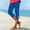A_ Blue, variant on Women Solid High Waist Slim Cuff Capri Leggings, Elastic Stretch Soft Fabric Daily Casual Workout Bottoms Green XXL