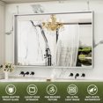thumbnail image 7 of Antok 30×40 Inch Frameless Rectangular Bathroom Mirror, Wall Mounted Vanity Mirror, Anti-Rust, Horizontal/Vertical Hanging, Sliver, 7 of 7