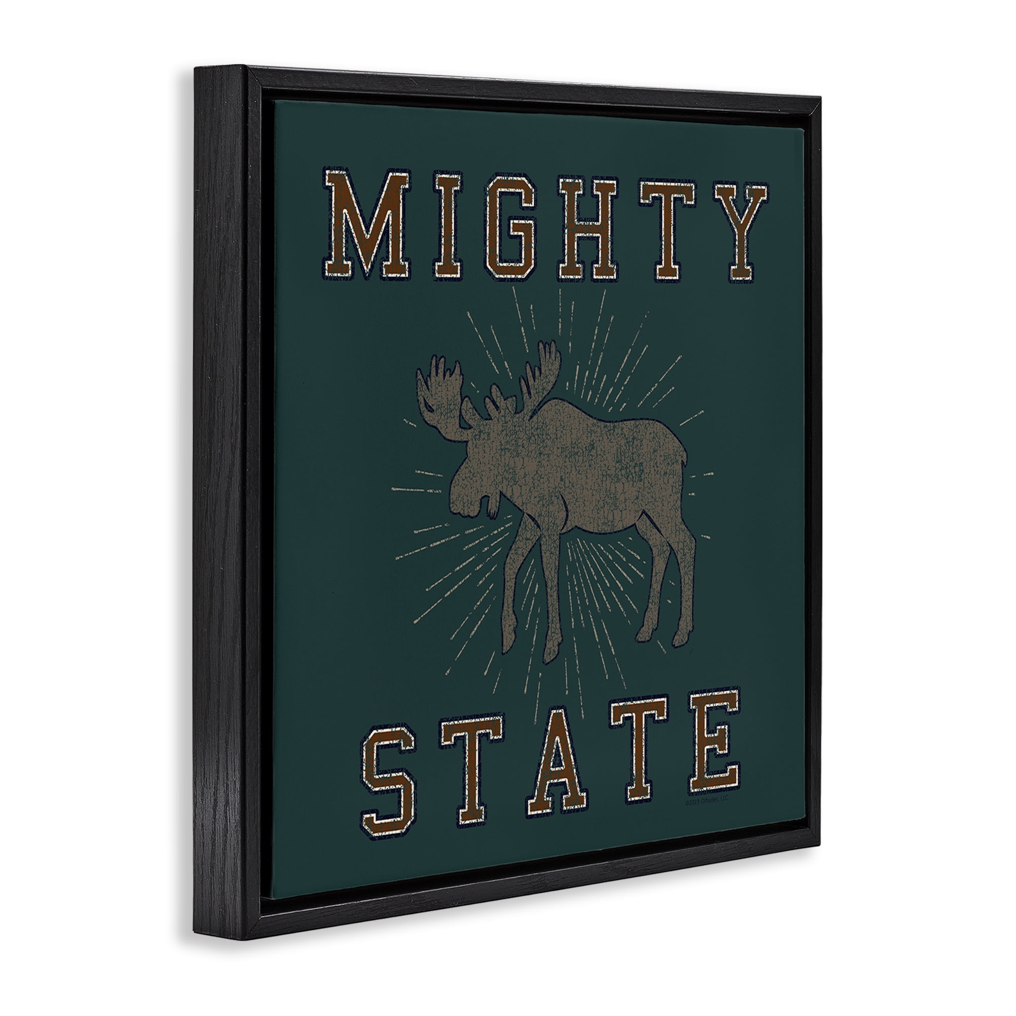 Stupell Industries Mighty Moose State Animals Painting Black Floater Framed Canvas Art Print Wall Art, 18 x 18